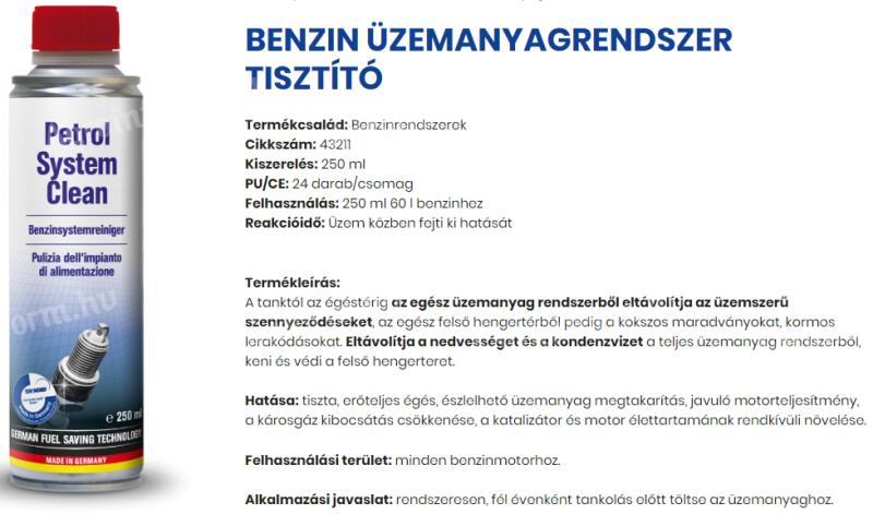 43211/PRO/U AUTOPROFI BENZIN Ü.A.RENDSZER TISZTÍTÓ 250ML