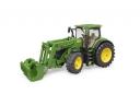 játék traktor homlokrakodóval, John Deere 7R, Bruder