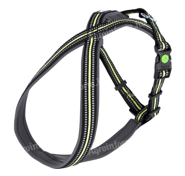 KERBL Xenos fényvisszaverő kutyahám, fekete/neon sárga, 40-60 cm, 20 mm