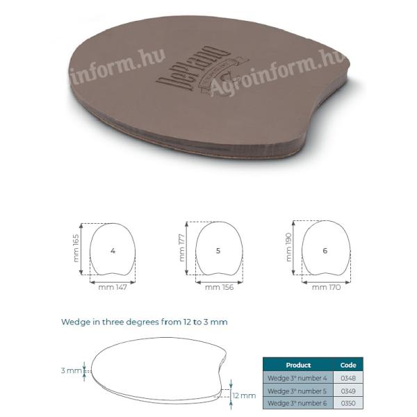 DePlano Patkóalátét bőr/synhetic 5 sarokemelős teli, 3/12mm