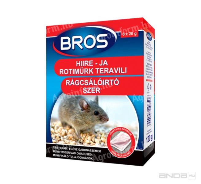 Bros Rágcsálóirtó szer 120 g, gabonaszemes 29 ppm