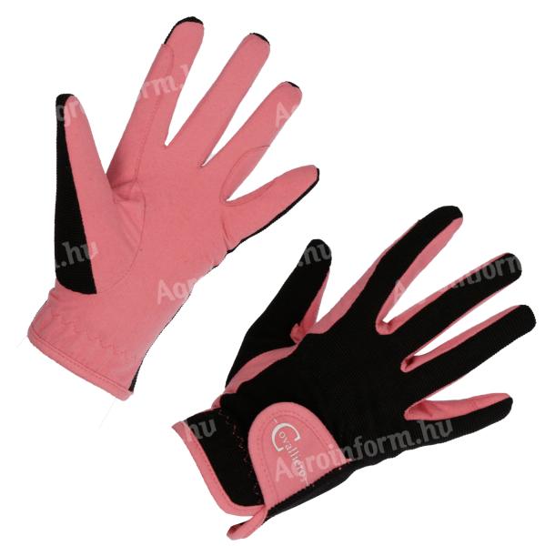 KERBL Lilli Starlight gyermek lovaglókesztyű, fekete/pink, M