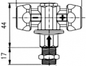 1/4"K 2-állású réz szórófej