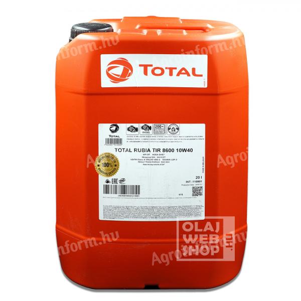 Total Rubia TIR 8600 10w-40 teherautó motorolaj 20L