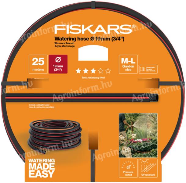 FISKARS Locsolótömlő, 19 mm (3/4), 25 m Q3