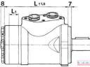 Hidromotor 100cm³, DN-25, görgős, tárcsás elosztóval