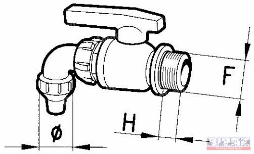 Borászati golyóscsap 1.1/4&amp;#34; - DN-30 külső menetes