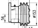 Elektromágneses tengelykapcsoló 12V, 10Nm