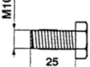 Késtartó csavar M10x 25, DN-25