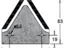 Kaszapenge alternáló 76x83x2,7 felül recézett