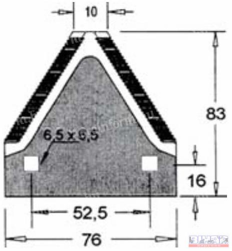 Kaszapenge alternáló 76x83x2,7 felül recézett