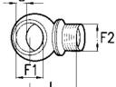 Szemes menetes csatlakozó DN-18/M18x1,5 ütközővel