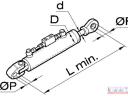 Munkahenger hidraulikus, 3. pont 90x700