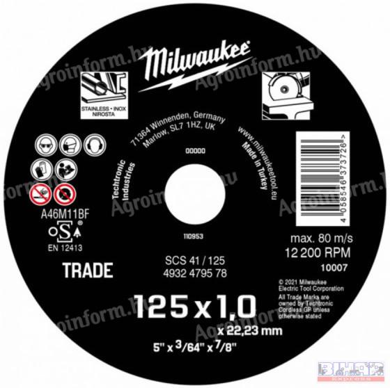 Vágókorong 125x1 Milwaukee