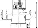 Csapágyház + csapágy UCPA-206 (SYF-506+YAR-206)