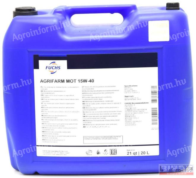 Fuchs Agrifarm motorolaj 15W-40; 20 liter