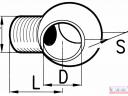 Szemes menetes csatlakozó DN-14/M14x1,5