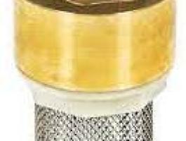 Lábszelep rézből, 1" inox kosárral