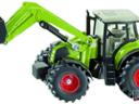 Claas Axion 850 homlokrakodós traktor billenős Fliegl pótkocsival Siku 