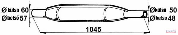 Kipufogó dob DN57-1045