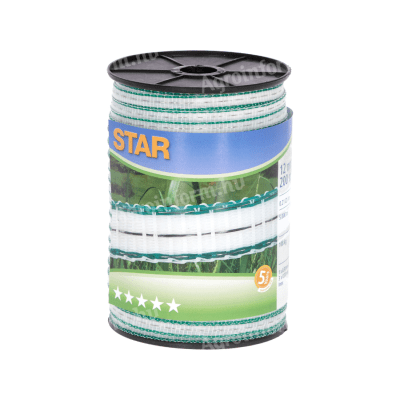 STAR CLASSE szalag Deluxe fehér/zöld 12 mm/200 m