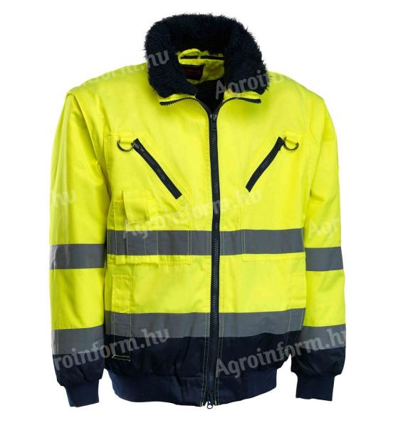 Jólláthatósági kabát sárga-sötétkék pilóta dzseki 3in1 XL