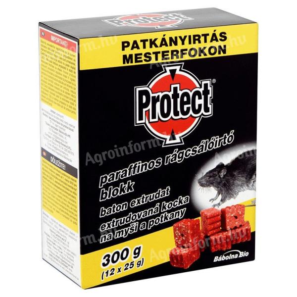 Protect paraffinos rágcsálóirtó blokk 300g