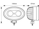 725688 Luminex LED Munkalámpa kék - 800 Lumen, 10-80V + 0,35 M kábel