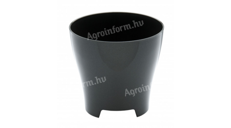 Plastia Luna kaspó 18 cm antracit