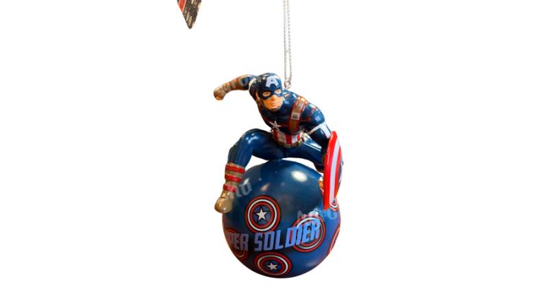 Marvel Amerika kapitány figura+gömb Karácsonyfadísz (13 cm)