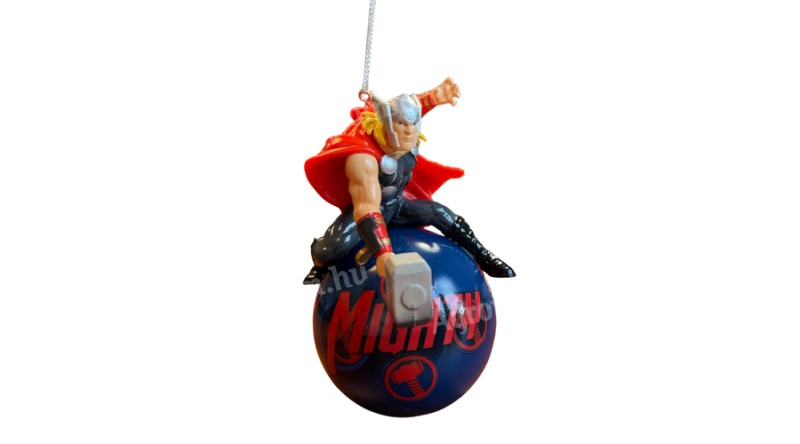 Marvel Thor figura+gömb Karácsonyfadísz (13 cm)