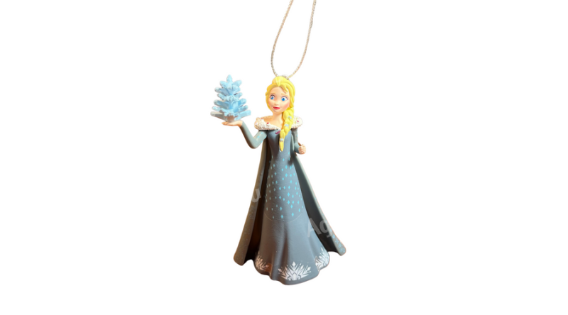 Frozen Elza szürke ruhában karácsonyfadísz figura