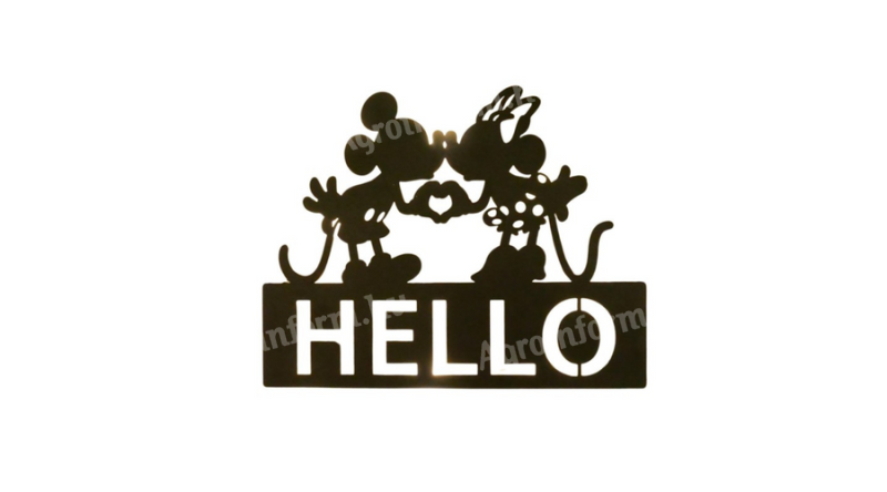 Mickey és Minnie hello ajtótábla LED világítással