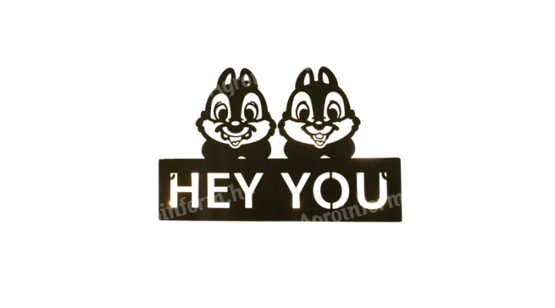 Chip&Dale Hey You ajtótábla LED világítással