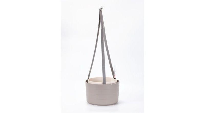 Plastia Berberis önöntöző cserép akasztós 30 cm taupe-elefántcsont szín