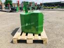 ÚJ fronthidraulika 600 kg-os súly, zöld színben. fém külső héj, beton belső, zöld színű, vonórésszel, AGROPARK felirattal