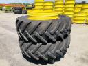 Ikerkerék szett Alliance 520/85R38 gumizással. 18x38-as ikerfelni 203 mm-es távtartóval, használt Alliance gumiabroncs, szerelékekkel