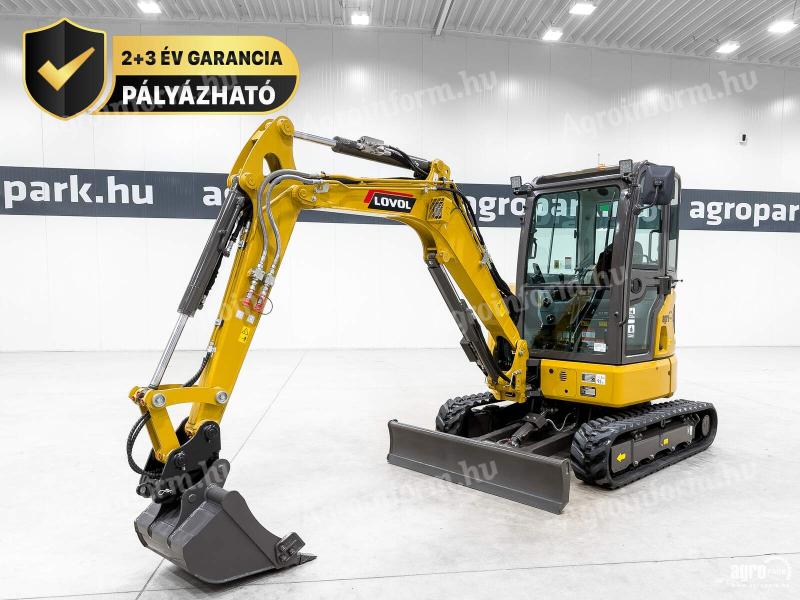 ÚJ Lovol FR36F-u minikotró, forgókotró, 2+3 év garancia, japán motor és hajtás, zéró far kilengéses