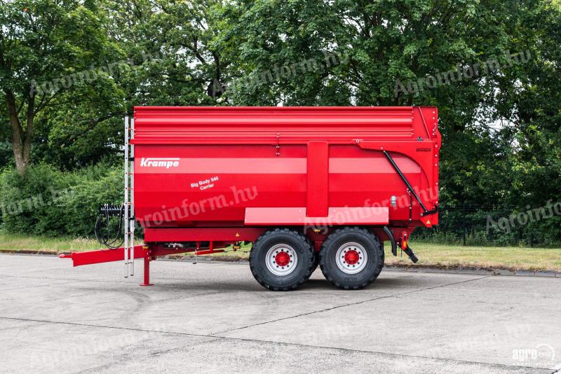 ÚJ Krampe Big Body 540 Carrier (BB 540) 14,8 tonna teherbírás, 26 m3, 60 cm-es magasító, Made in Germany, prémium pótkocsi