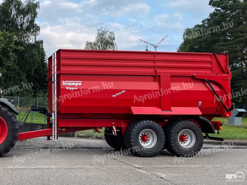 ÚJ Krampe Big Body 650 (BB 650) 21 tonna teherbírás, 30,5 m3, 60 cm-es magasító, Made in Germany, prémium pótkocsi