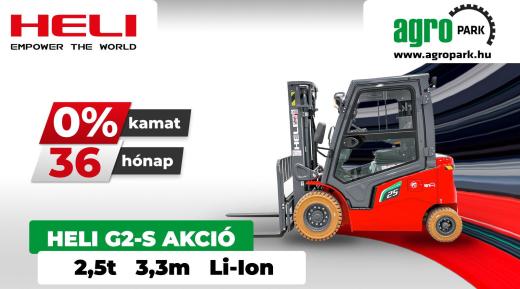 Most éri meg új HELI G2-S 2,5 tonnás Li-ion elektromos targoncára váltani!