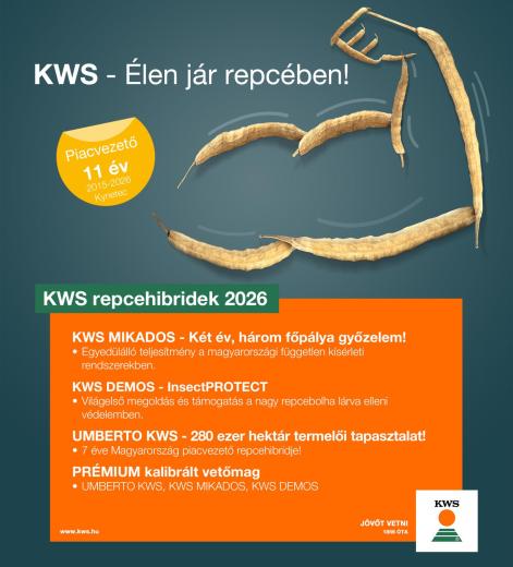 KWS repce vetőmagok 2026, katalógus KWS repce vetőmagok 2026, katalógus